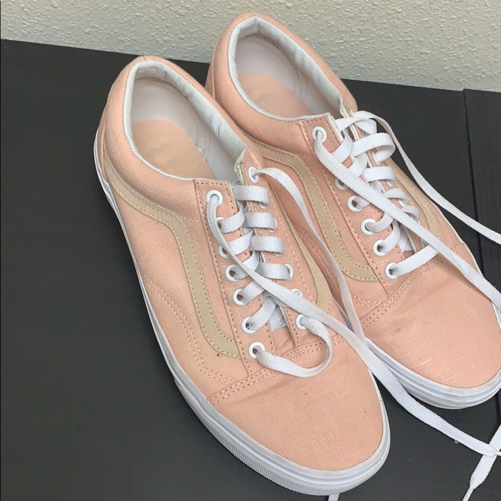 Light pink and peach vans shoes